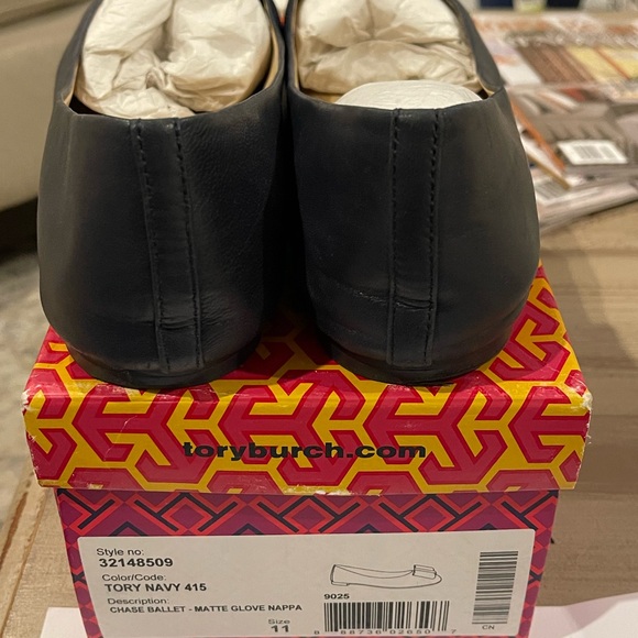 Tory Burch Chase Ballet Flats - Tory Navy, Size 11 - Picture 4 of 7